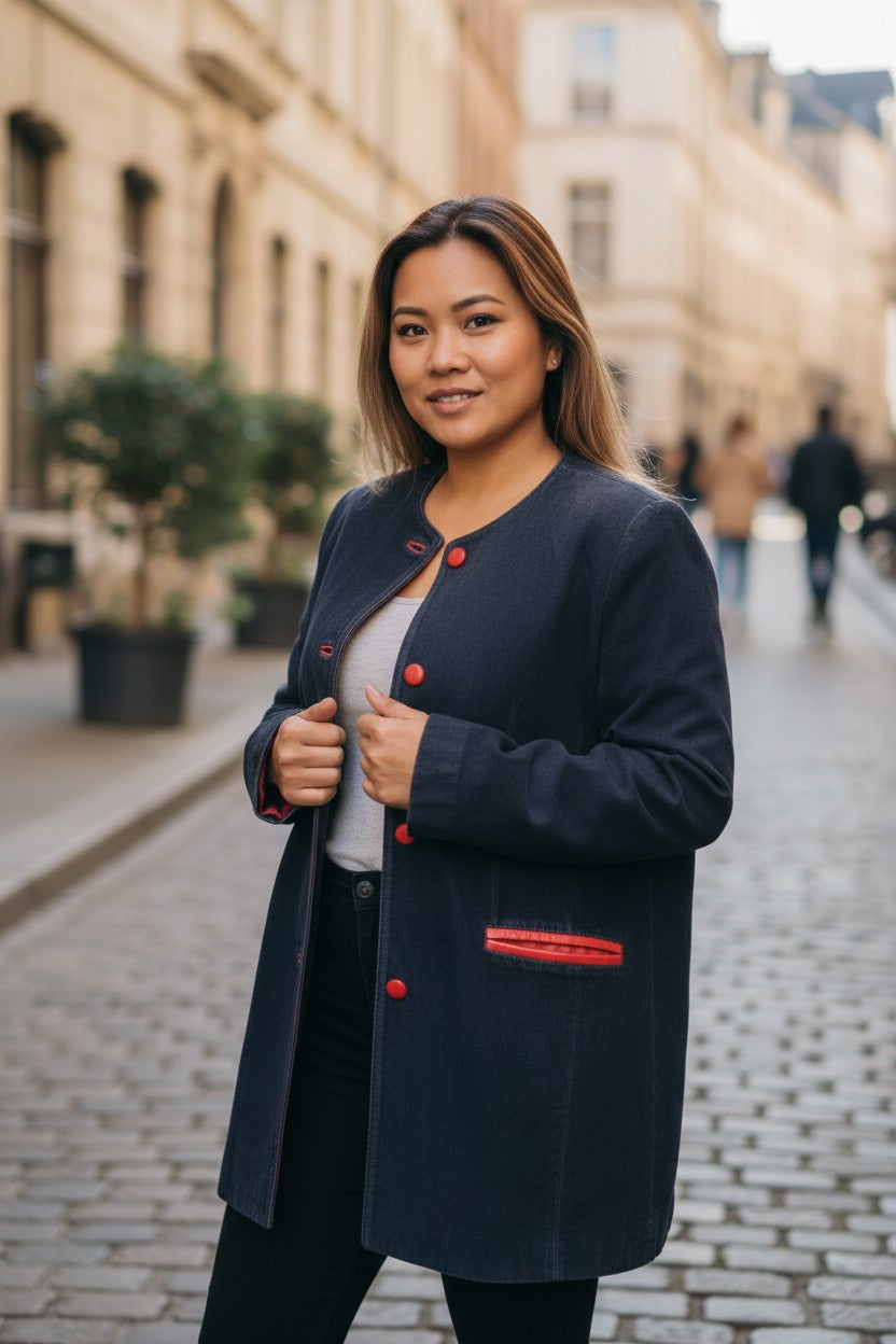 Navy Suede Leather Jacket — Trachten Style — Rico's of Sydney