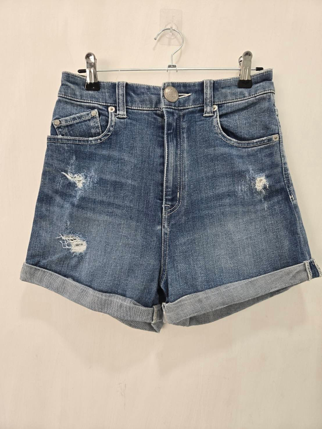 Backs Blue Distressed Denim Shorts Size F