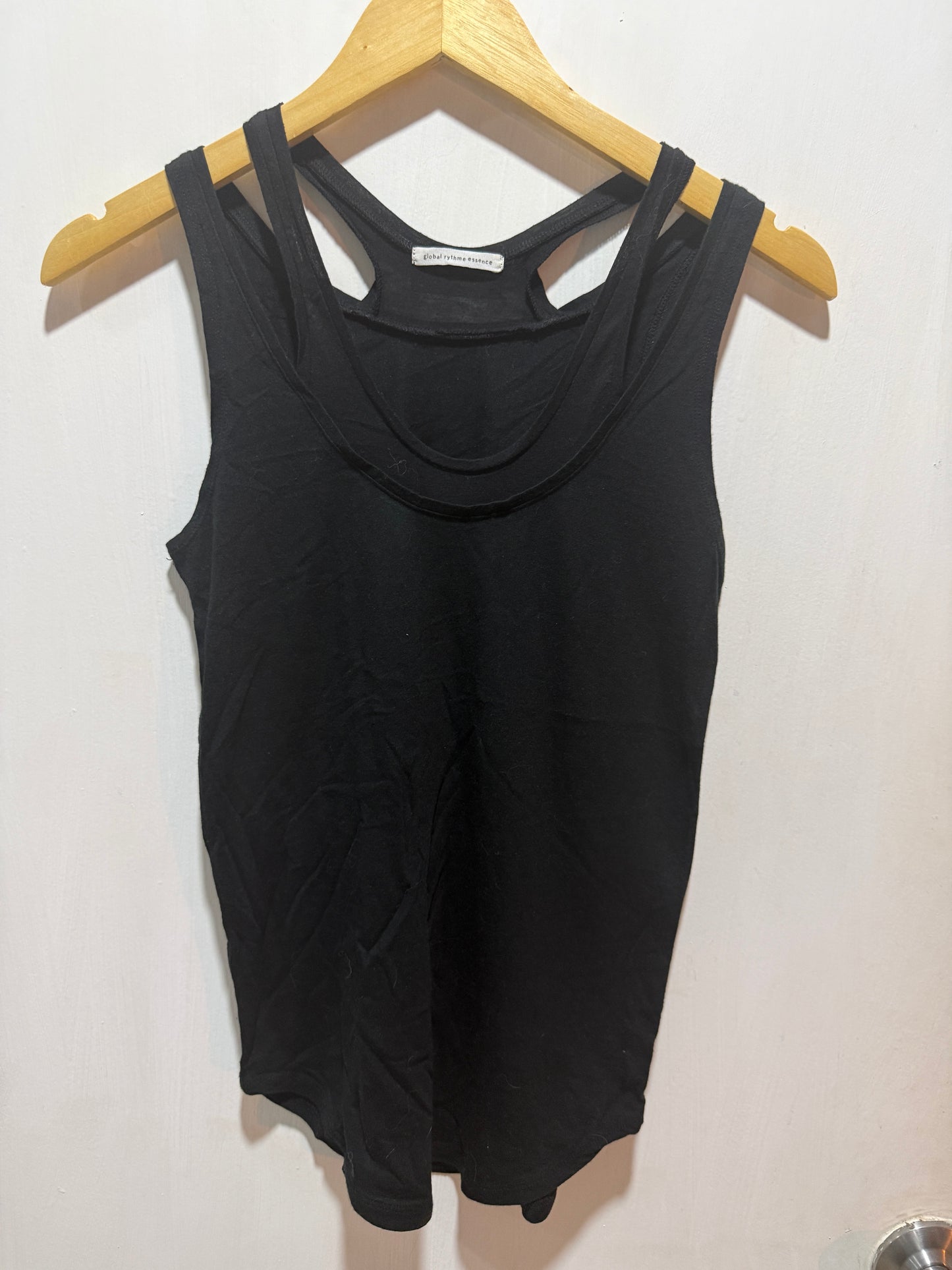Global Rythme Essence Black Racerback Tank Top M