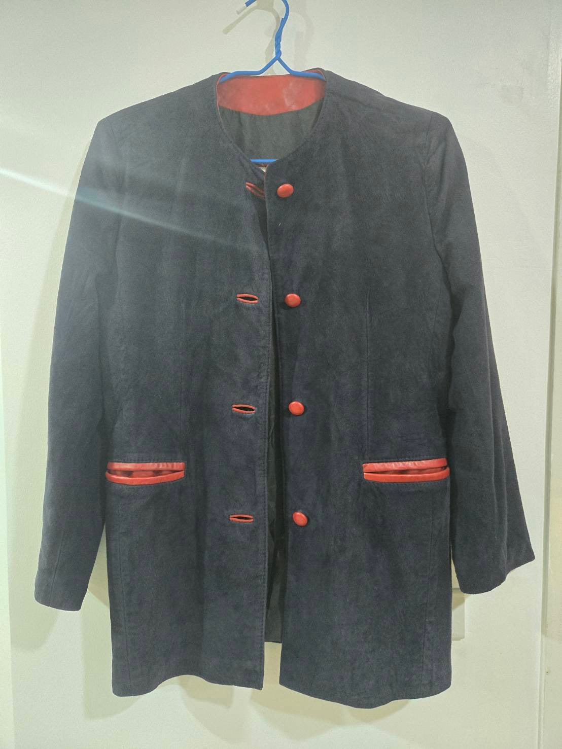 Navy Suede Leather Jacket — Trachten Style — Rico's of Sydney