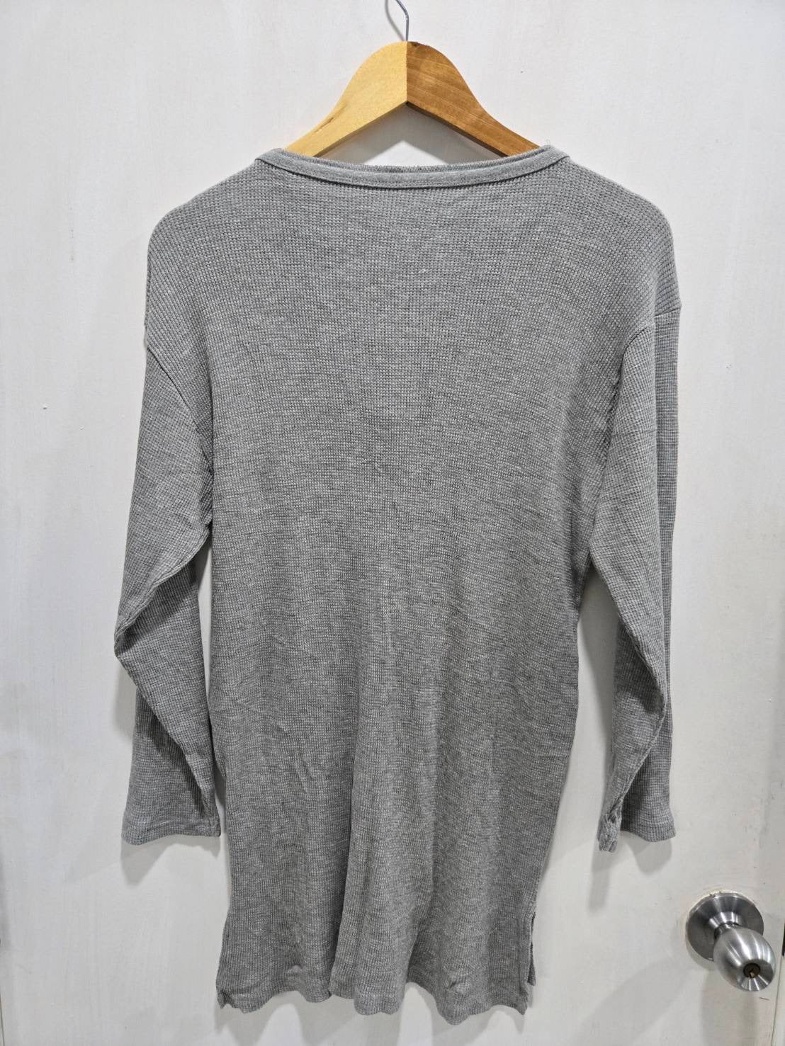UNFIT Grey Waffle Knit Henley Shirt