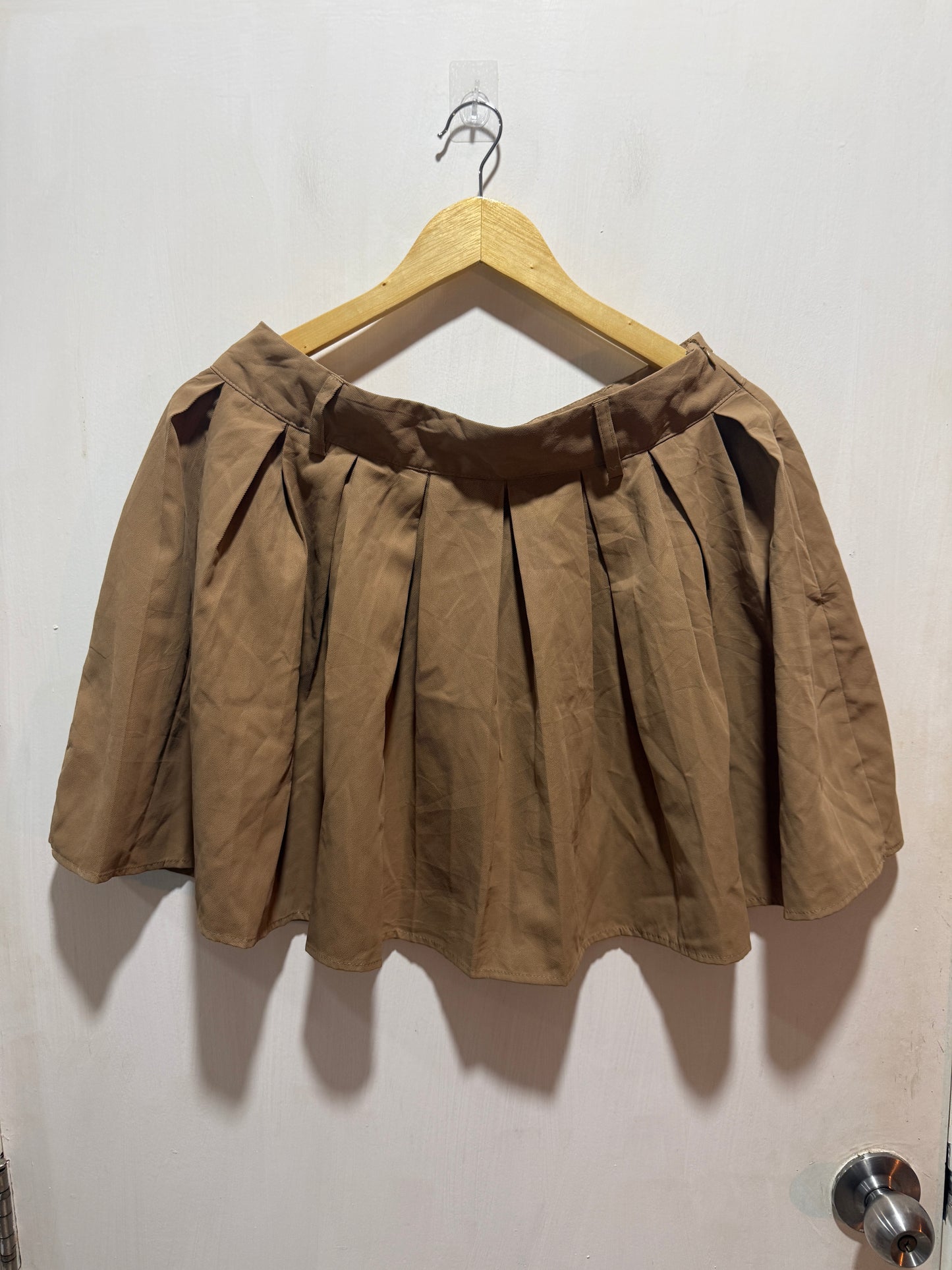 Shein Brown Pleated Mini Skirt L