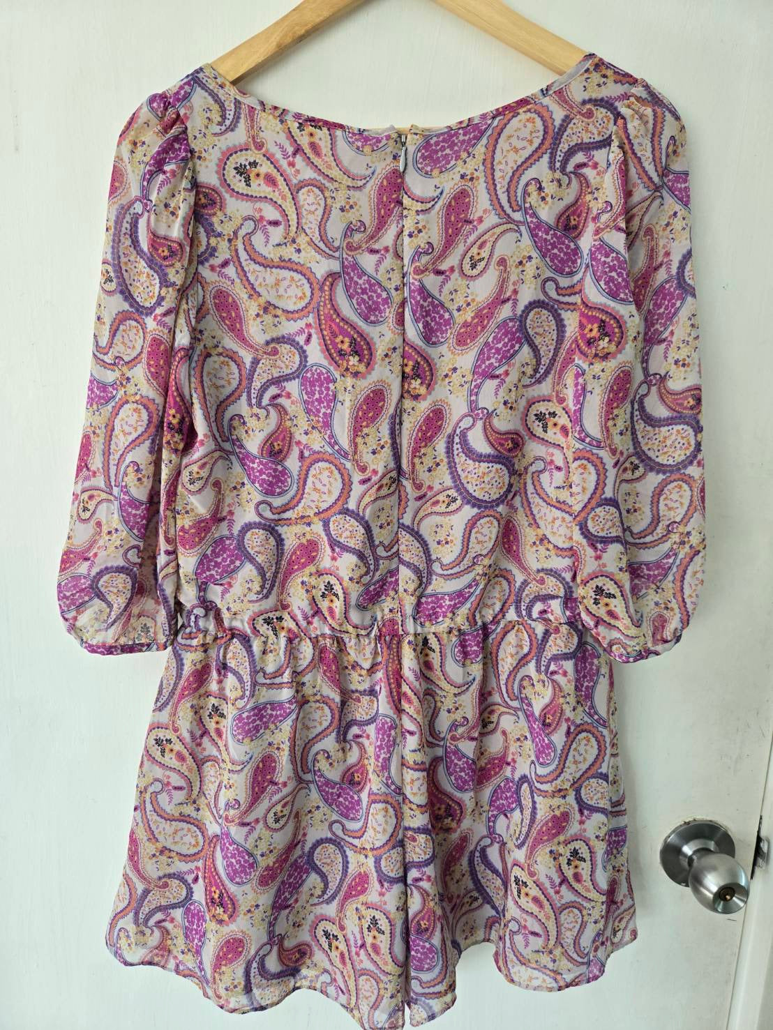 Pink & Purple Paisley Playsuit — Shirred Waist — Next