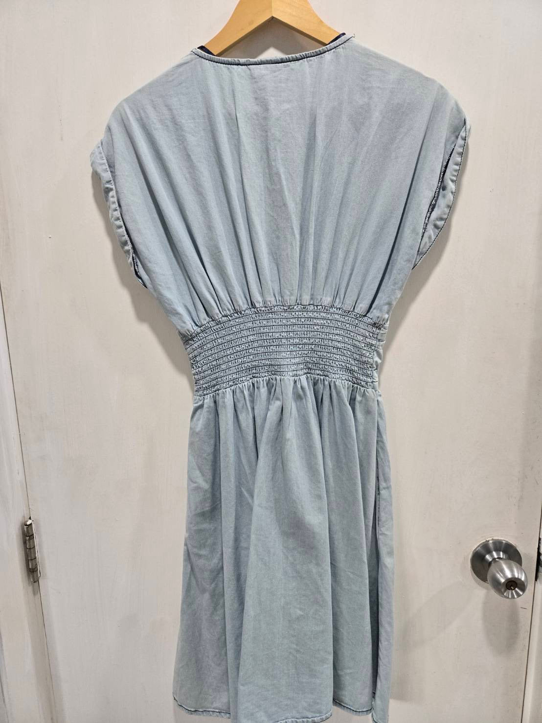 H&M Light-Wash Chambray Skater Dress