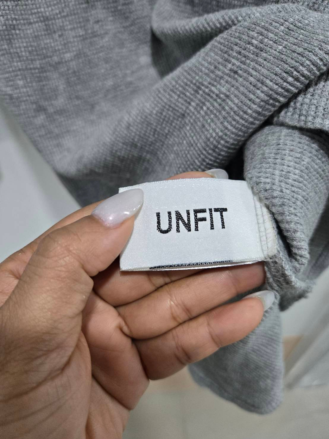 UNFIT Grey Waffle Knit Henley Shirt