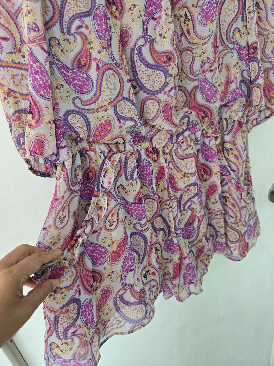 Pink & Purple Paisley Playsuit — Shirred Waist — Next