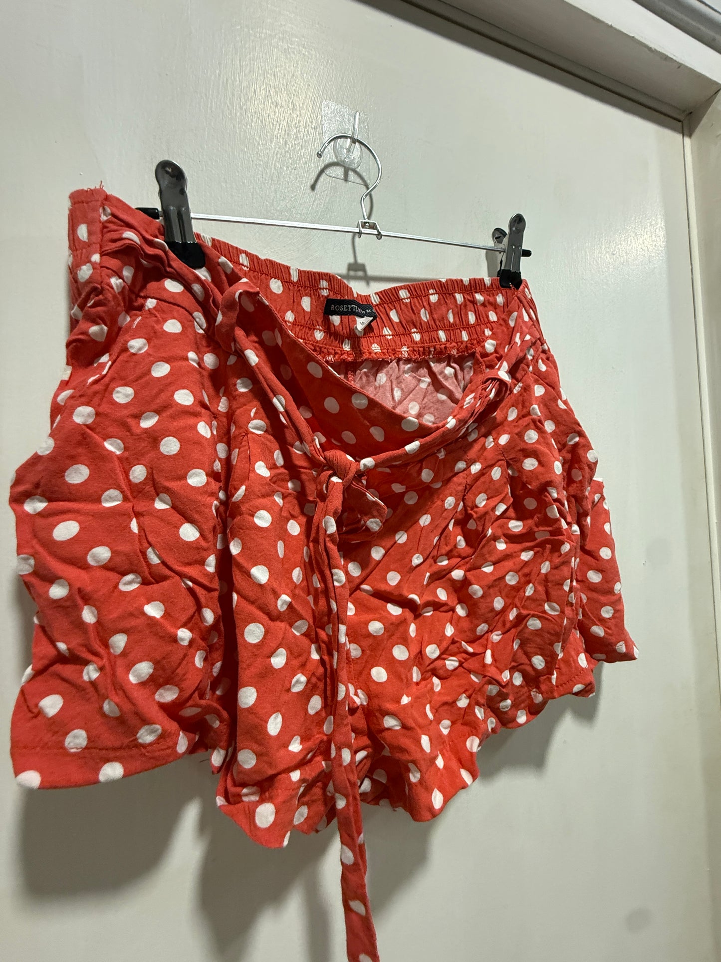 Rosette & Be Cool Red Polka Dot Tie-Waist Shorts M