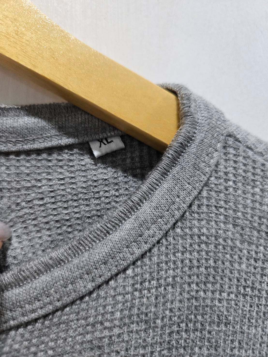 UNFIT Grey Waffle Knit Henley Shirt