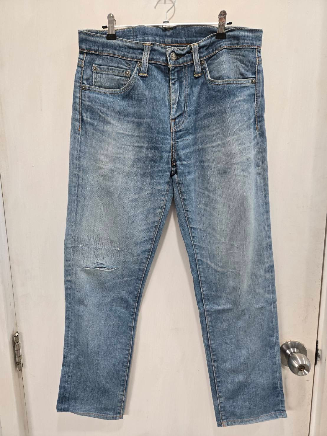 Levi's 511 Slim-Fit Light Wash Distressed Jeans 31x34