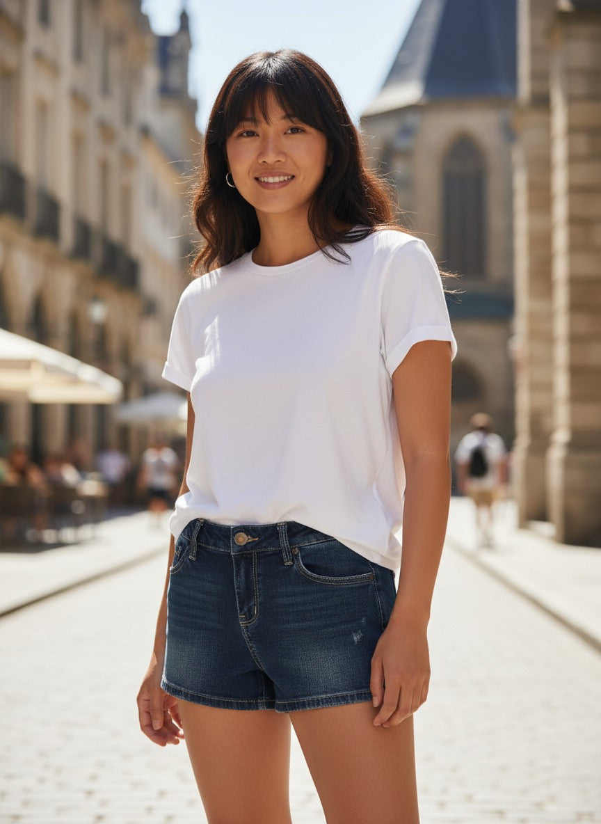 SPAO Dark Wash Denim Shorts Low-Rise Size 67