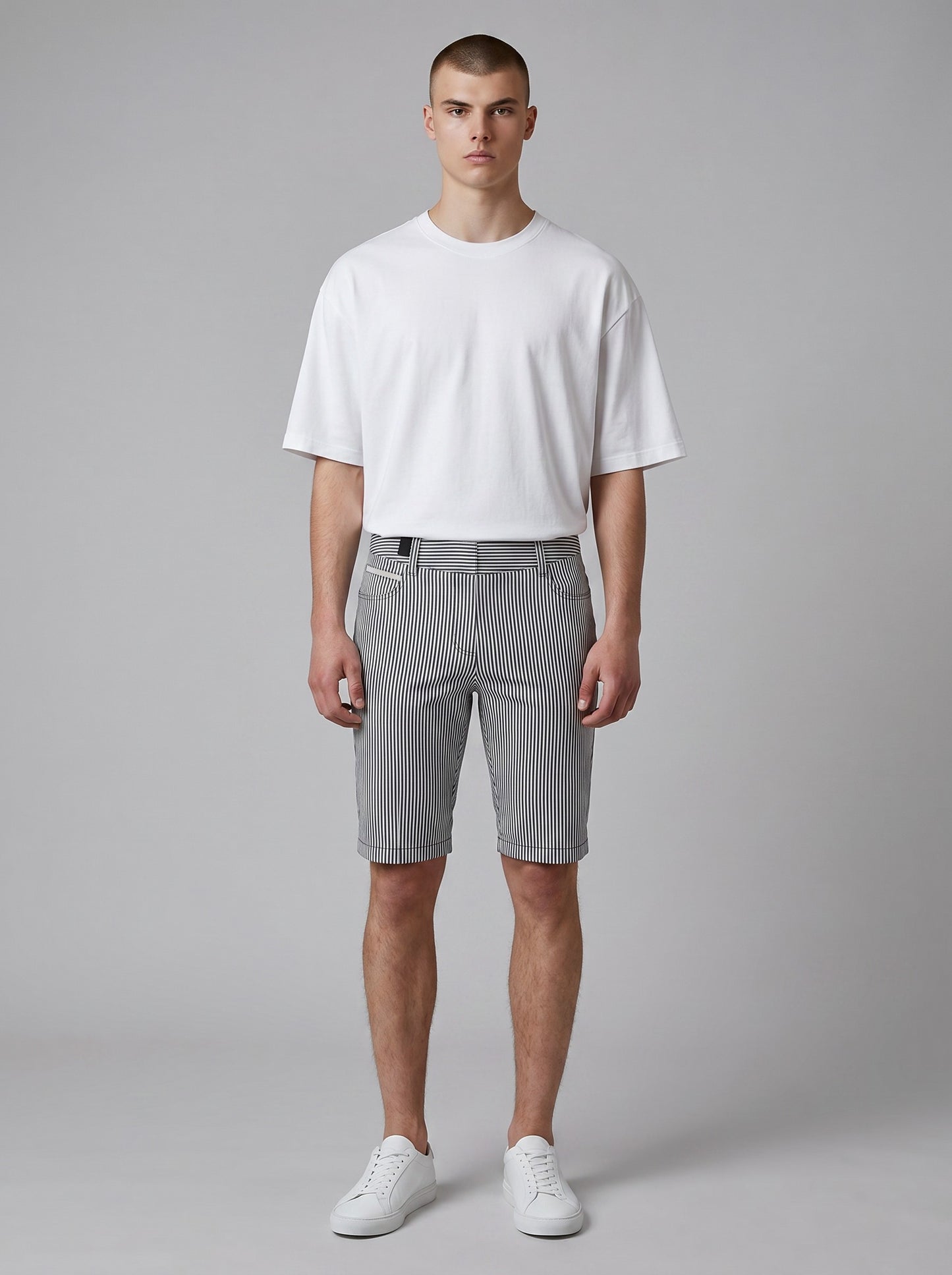Rafaella Blue White Pinstripe Bermuda Shorts Size 10 Men