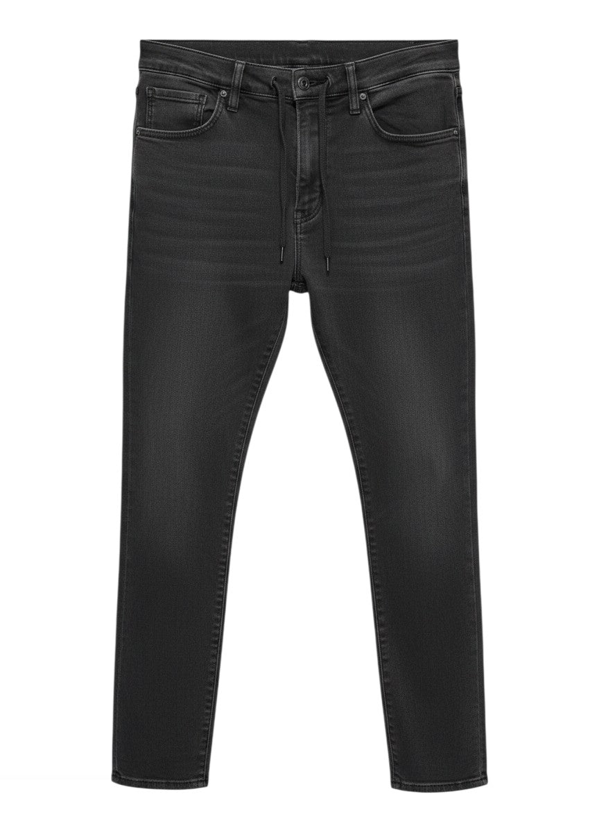 Uniqlo Black Stretch-Cotton Drawstring Jeans Size M Men