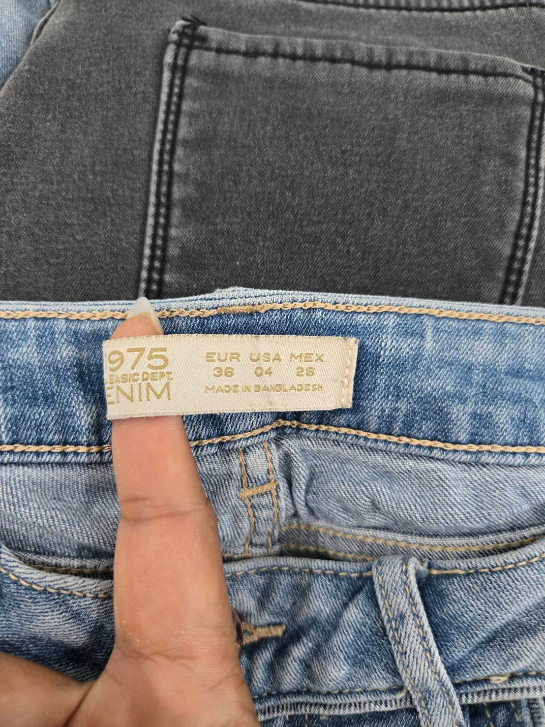 Zara 1975 Blue Faded-Wash Skinny Low Jeans Size EUR 36
