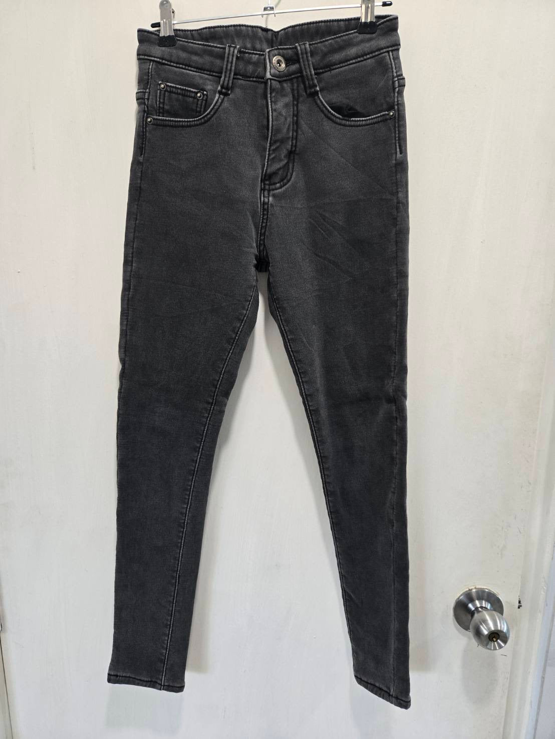 M Brand High-Rise Anthracite Grey Skinny Jeans Polartec Size 25