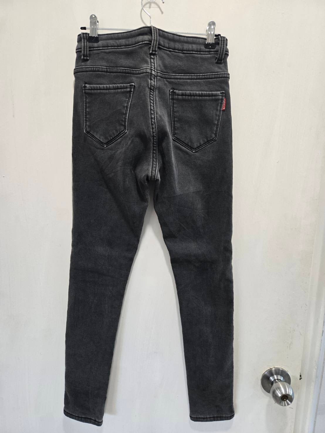 M Brand High-Rise Anthracite Grey Skinny Jeans Polartec Size 25