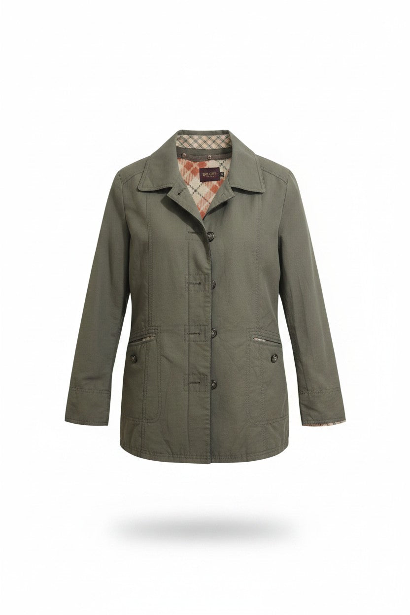 Khaki Jacket — Orange Plaid Lining — Decoy