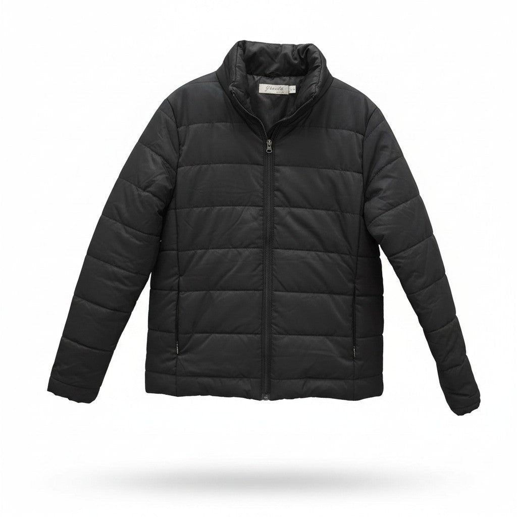 Black Quilted Puffer Jacket — Jianbi