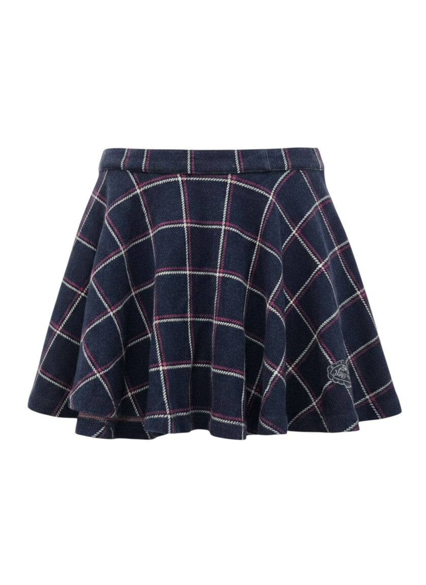 Mezzo Piano Navy Plaid Mini Skirt Size S