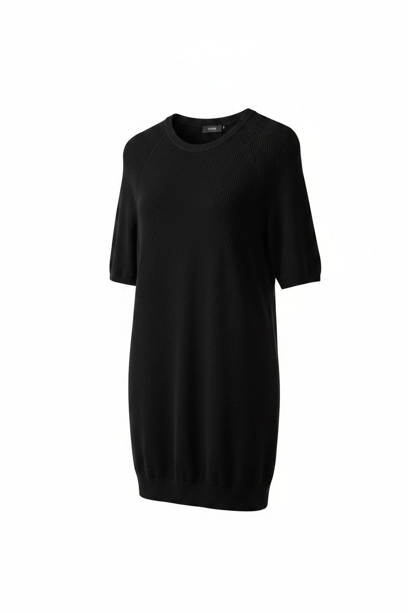 Black Knit Short-Sleeve Dress — Ships × Batoner