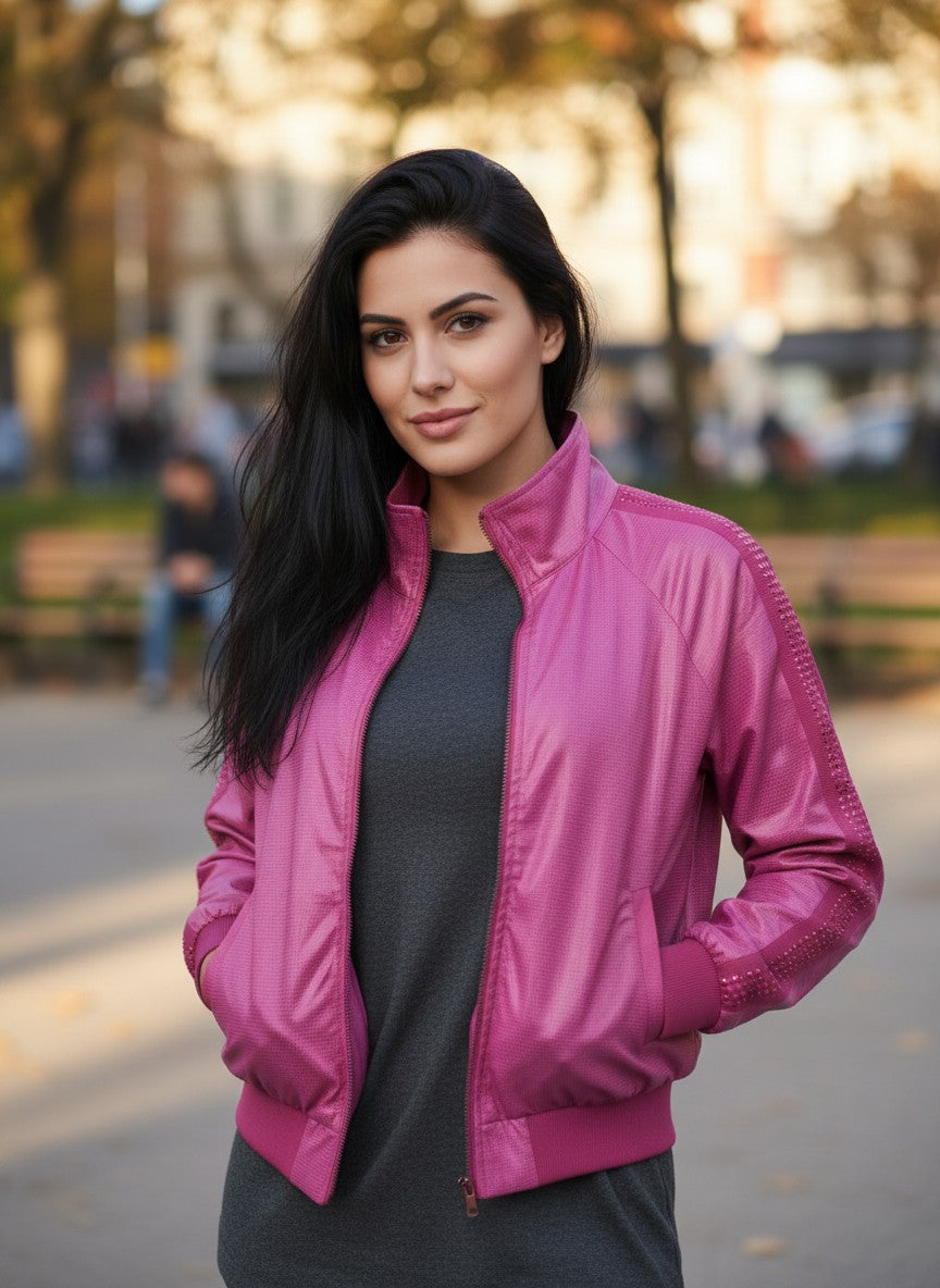 Nike Fuchsia Pink Essential Running Jacket