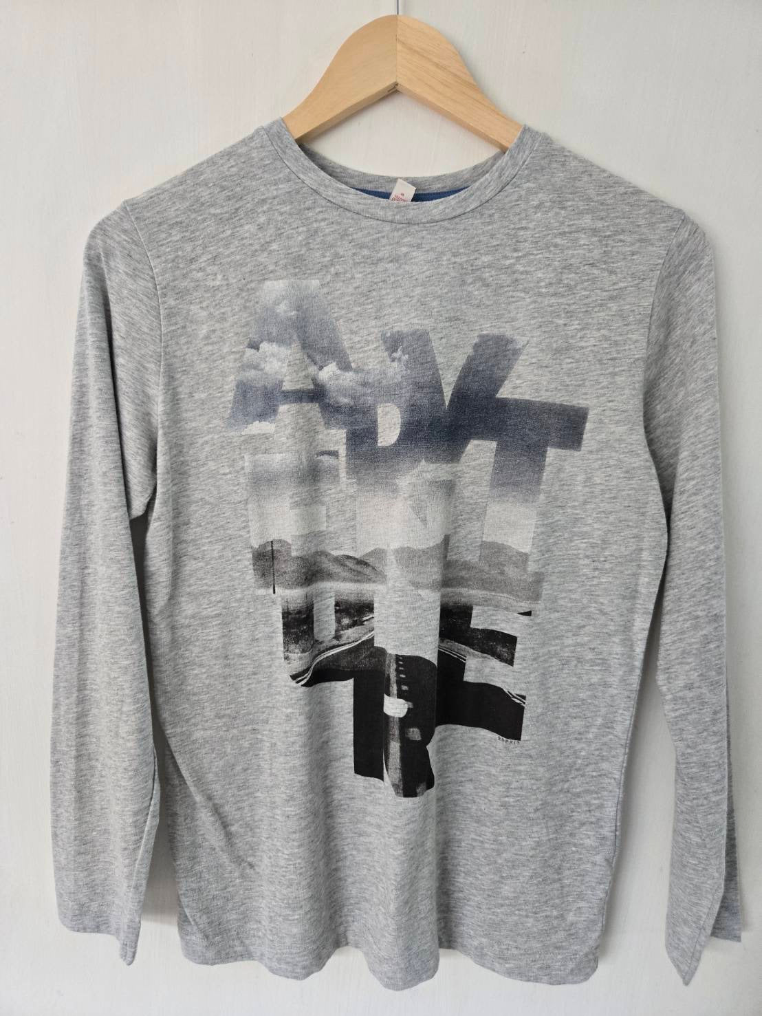 Grey Long-Sleeve Graphic Top — Scenic Print — Esprit Concord