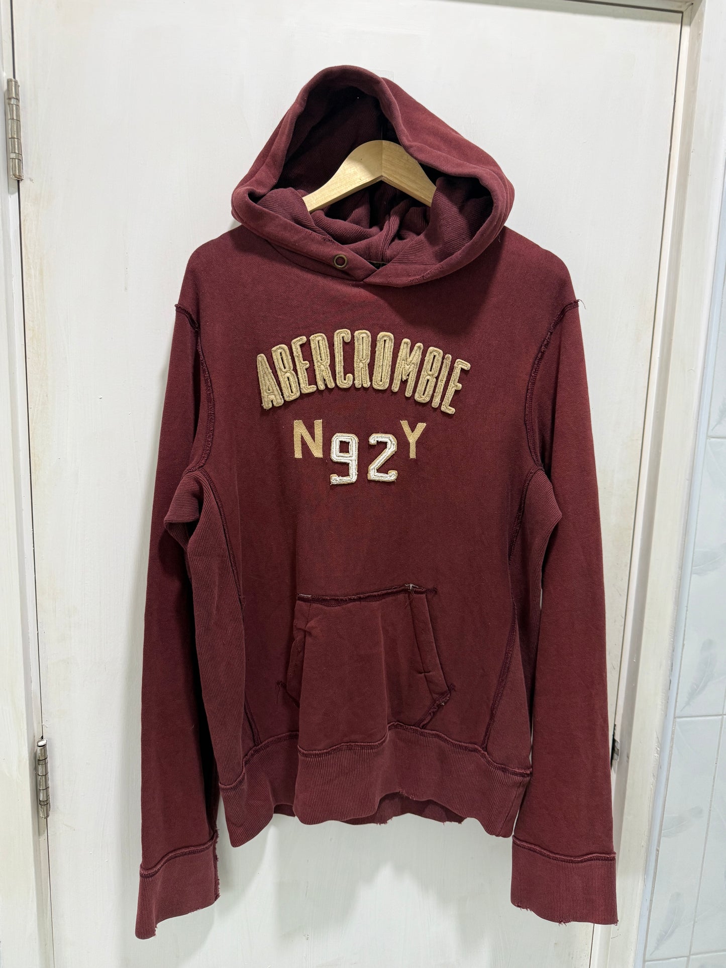 Abercrombie & Fitch Maroon Hooded Sweatshirt L