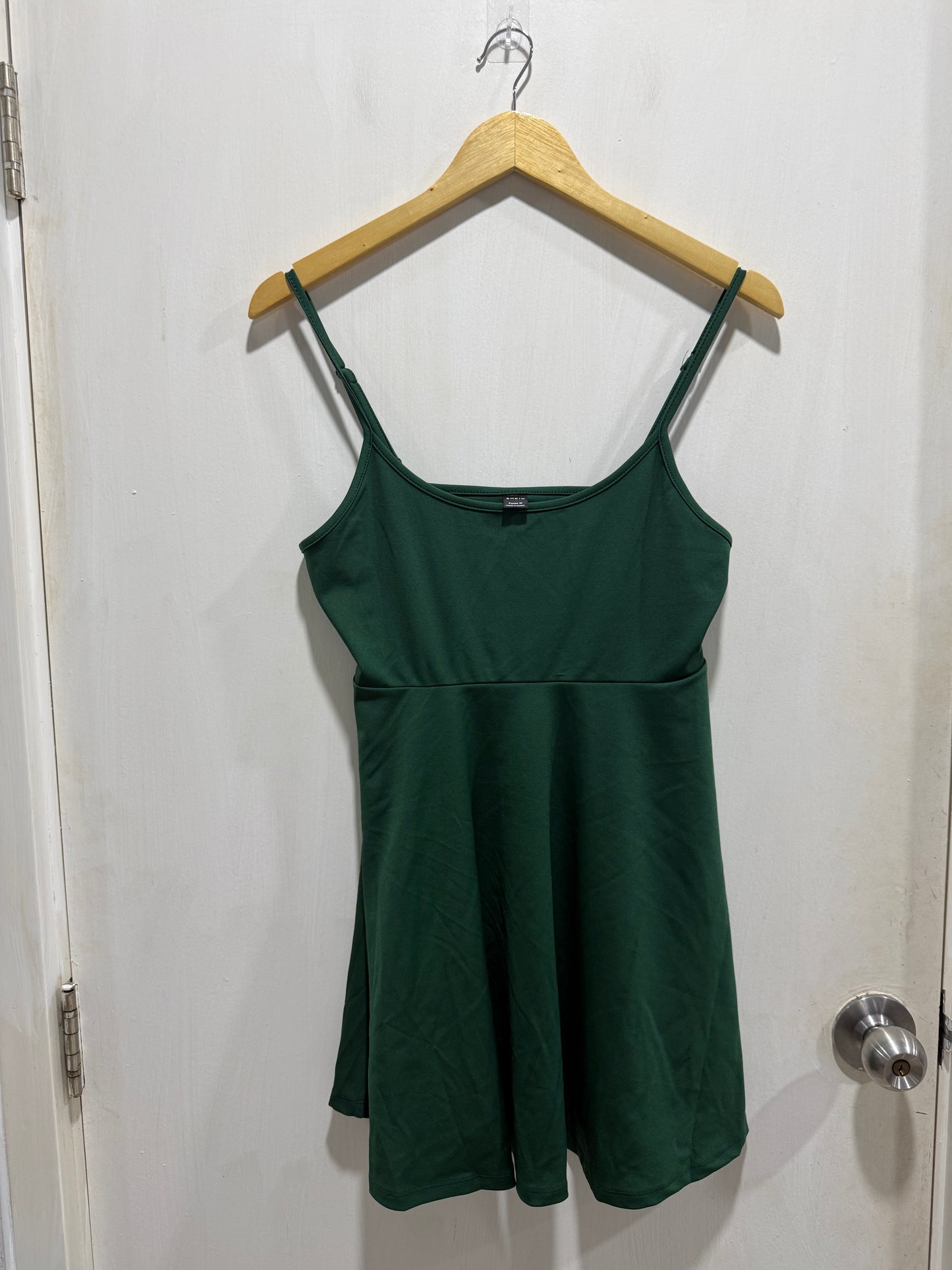 Shein Dark Green Fit-and-Flare Mini Dress M
