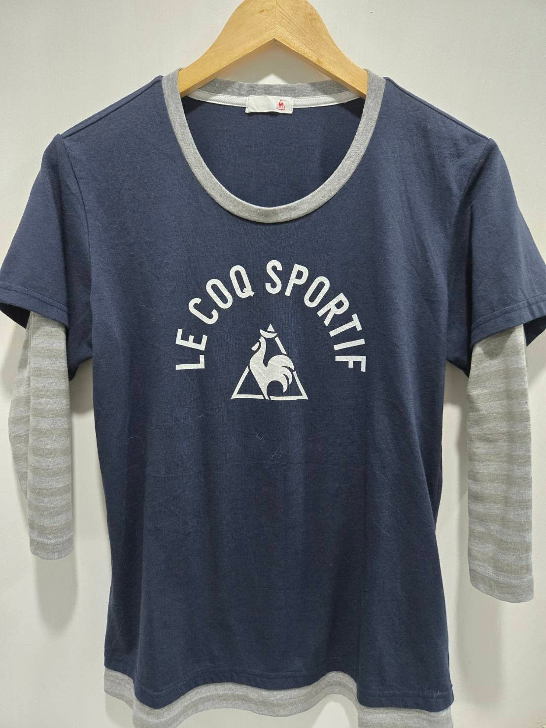 Le Coq Sportif Navy Contrast Sleeve T-Shirt