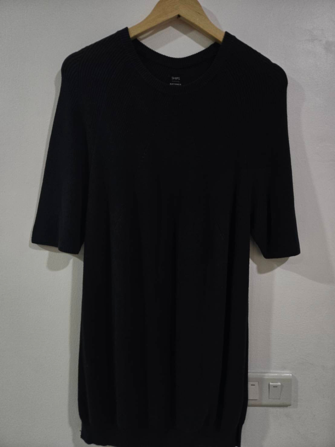 Black Knit Short-Sleeve Dress — Ships × Batoner