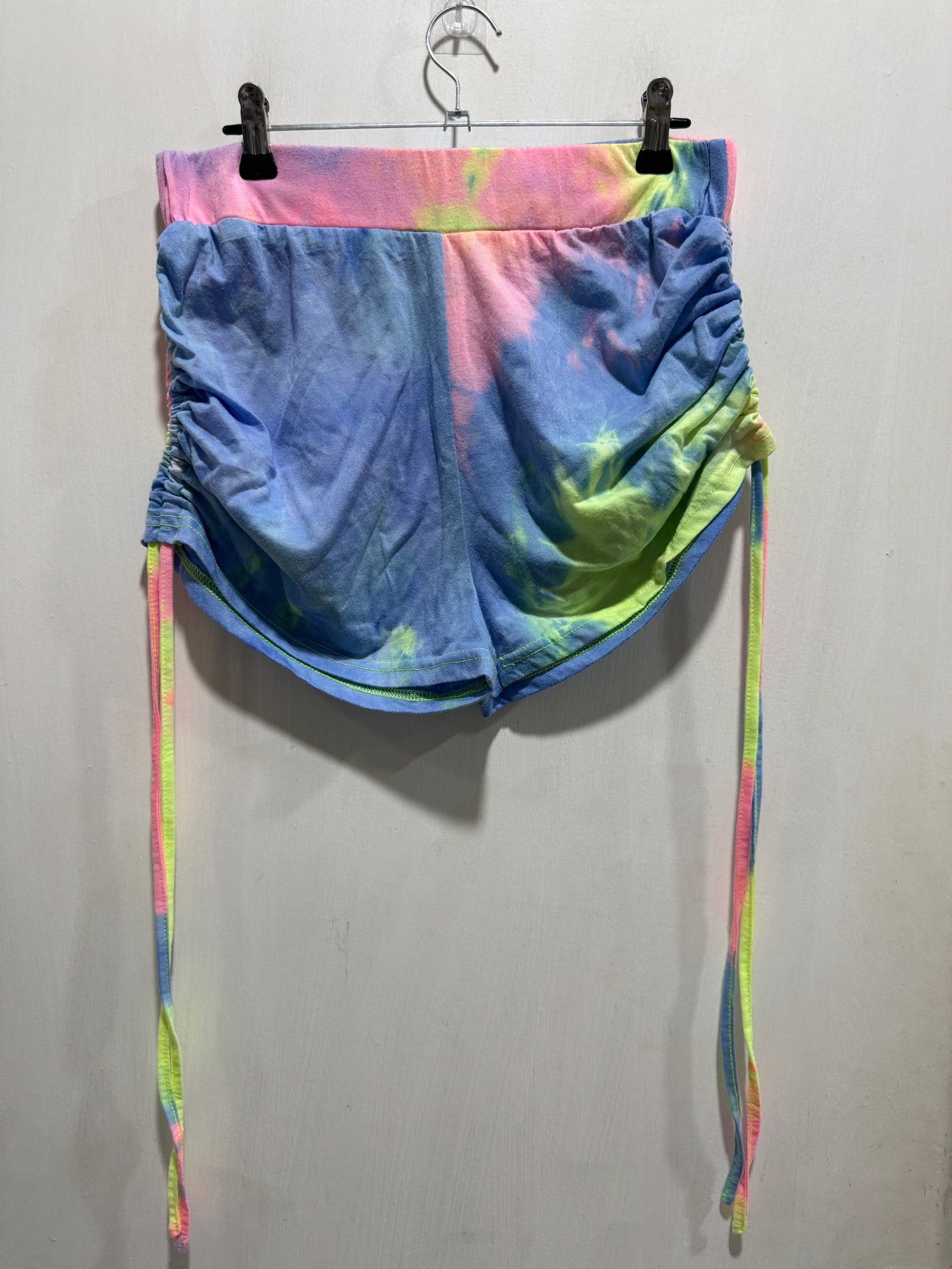 Shein Rainbow Tie-Dye Side-Tie Shorts L