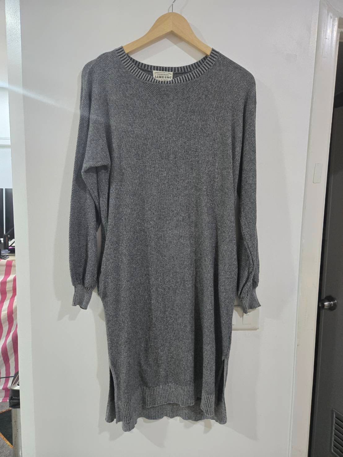 Grey Knit Sweater Dress — LIME.INC