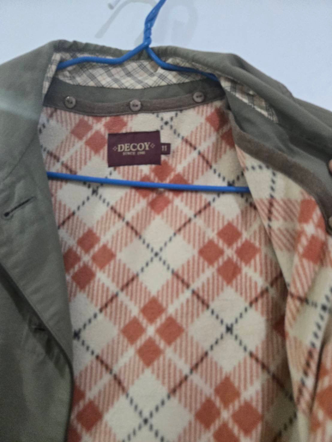 Khaki Jacket — Orange Plaid Lining — Decoy