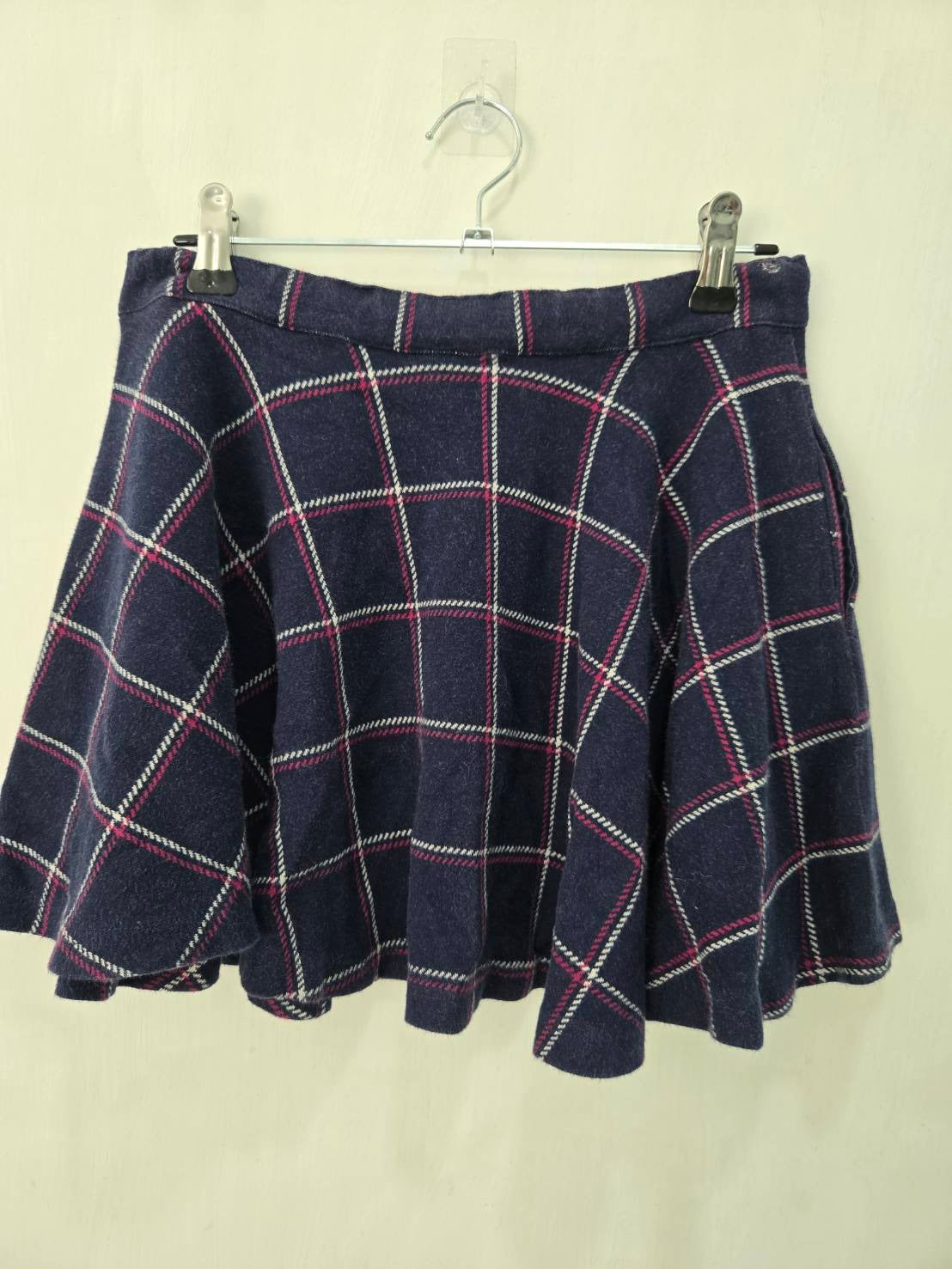 Mezzo Piano Navy Plaid Mini Skirt Size S