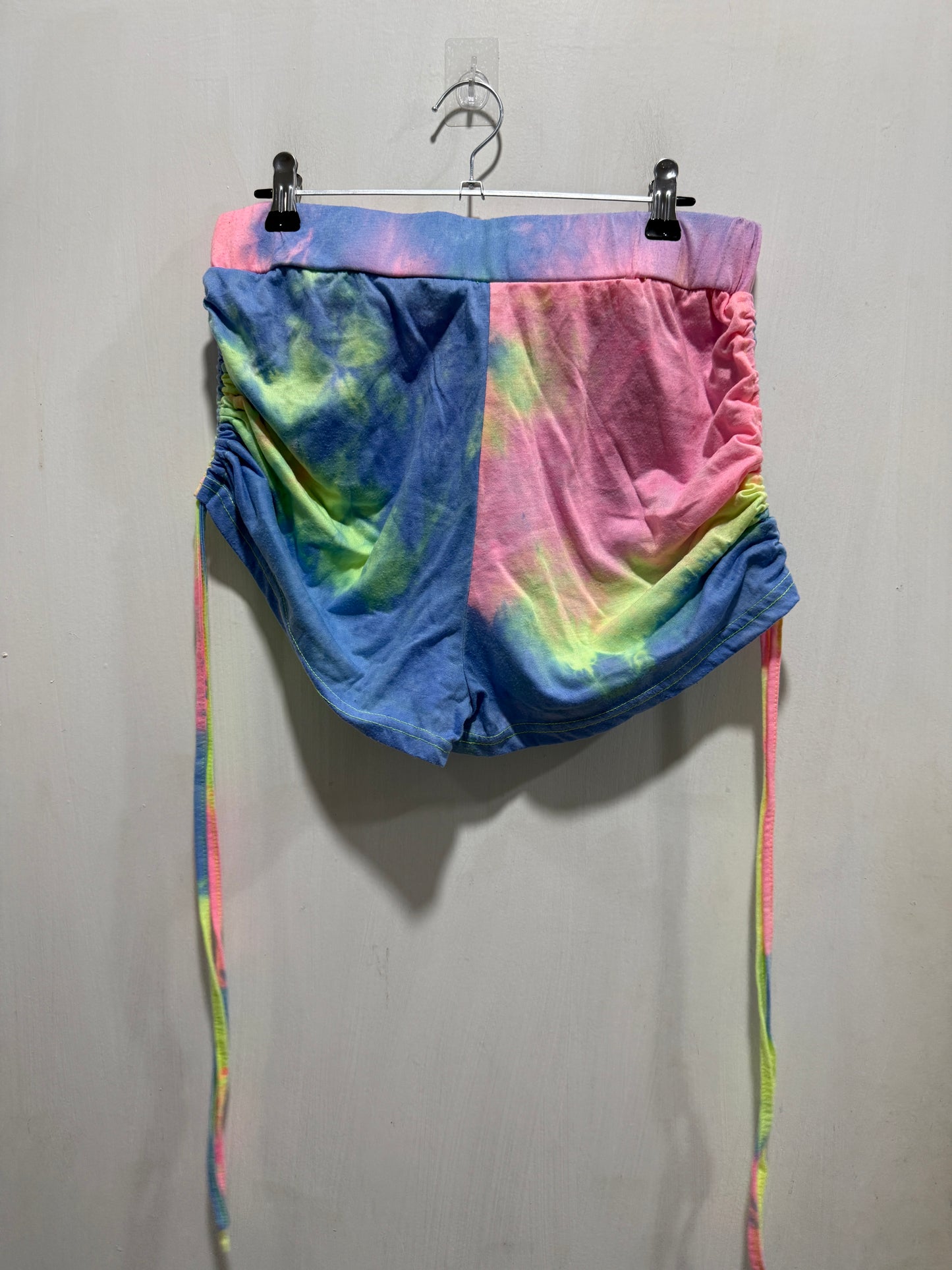 Shein Rainbow Tie-Dye Side-Tie Shorts L