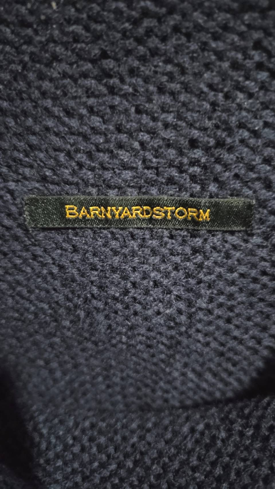 Cable-Knit Long Sweater Dress — Navy — Barnyardstorm