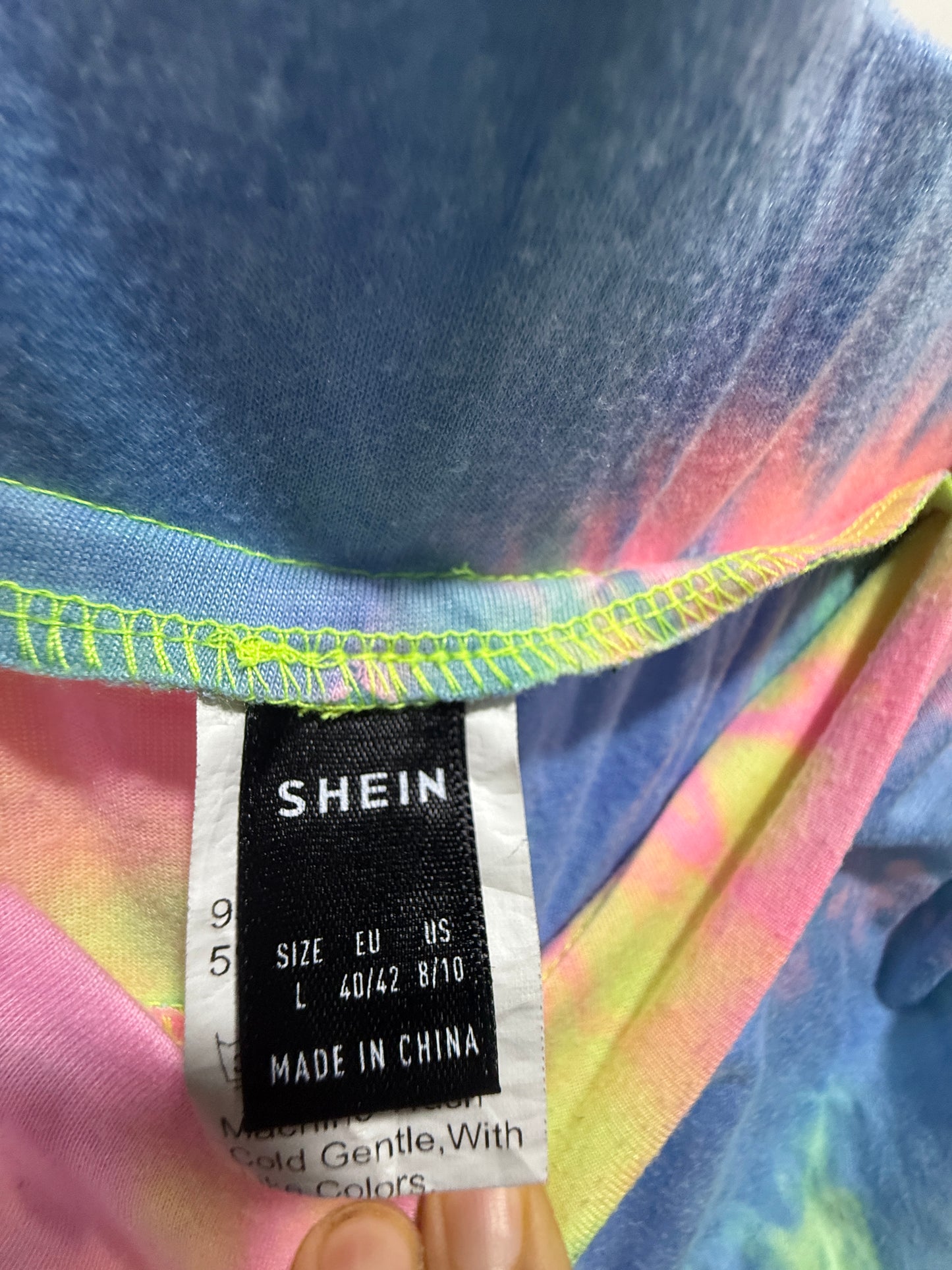 Shein Rainbow Tie-Dye Side-Tie Shorts L
