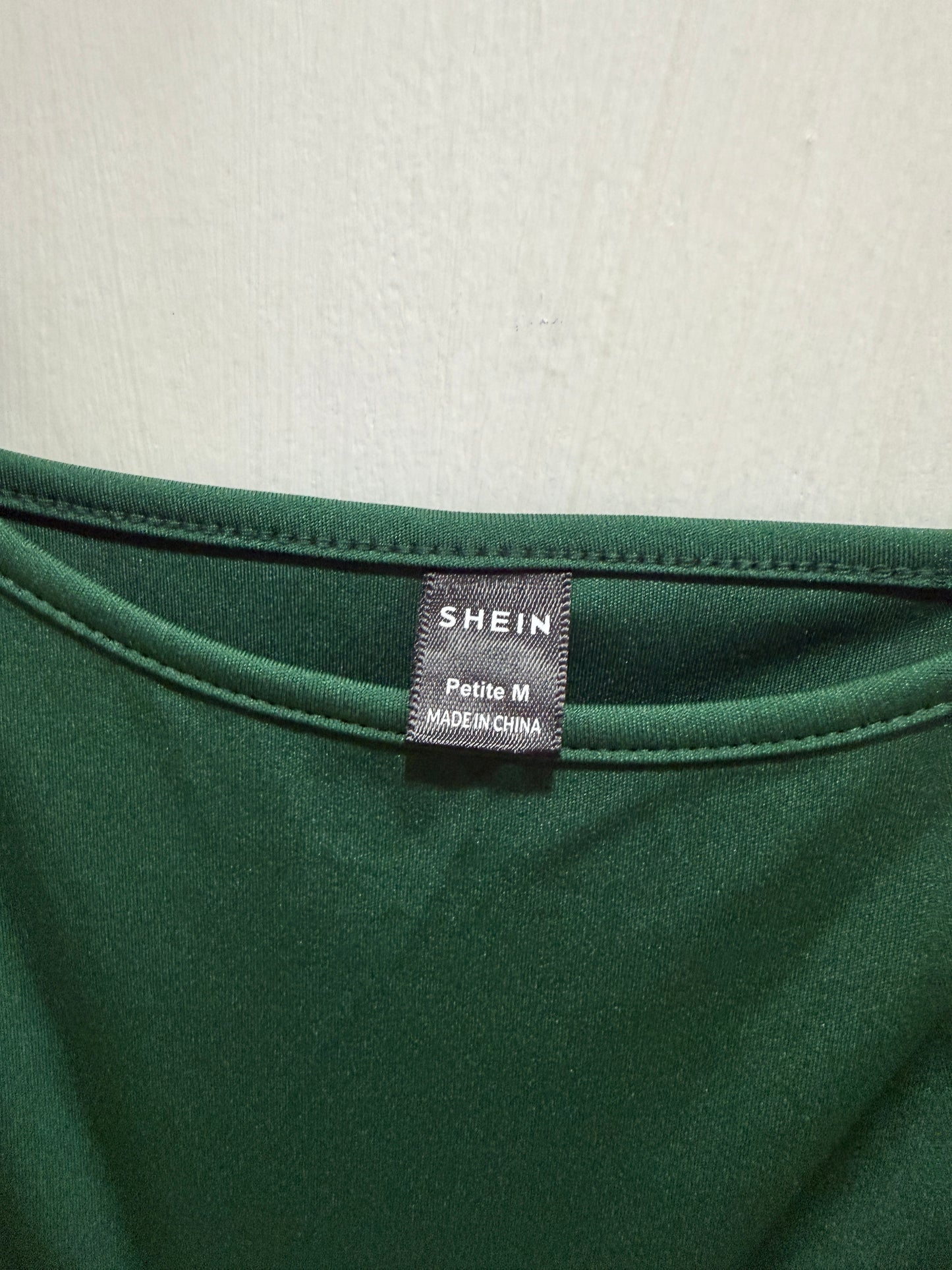 Shein Dark Green Fit-and-Flare Mini Dress M