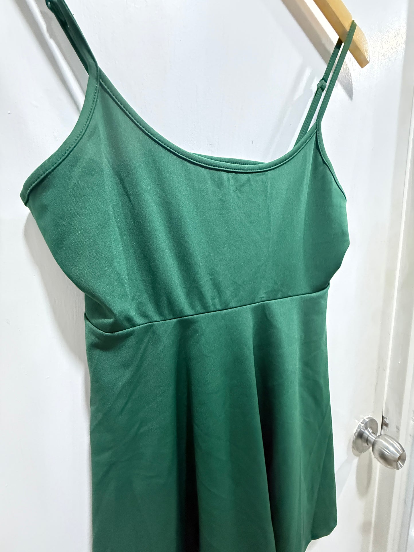 Shein Dark Green Fit-and-Flare Mini Dress M