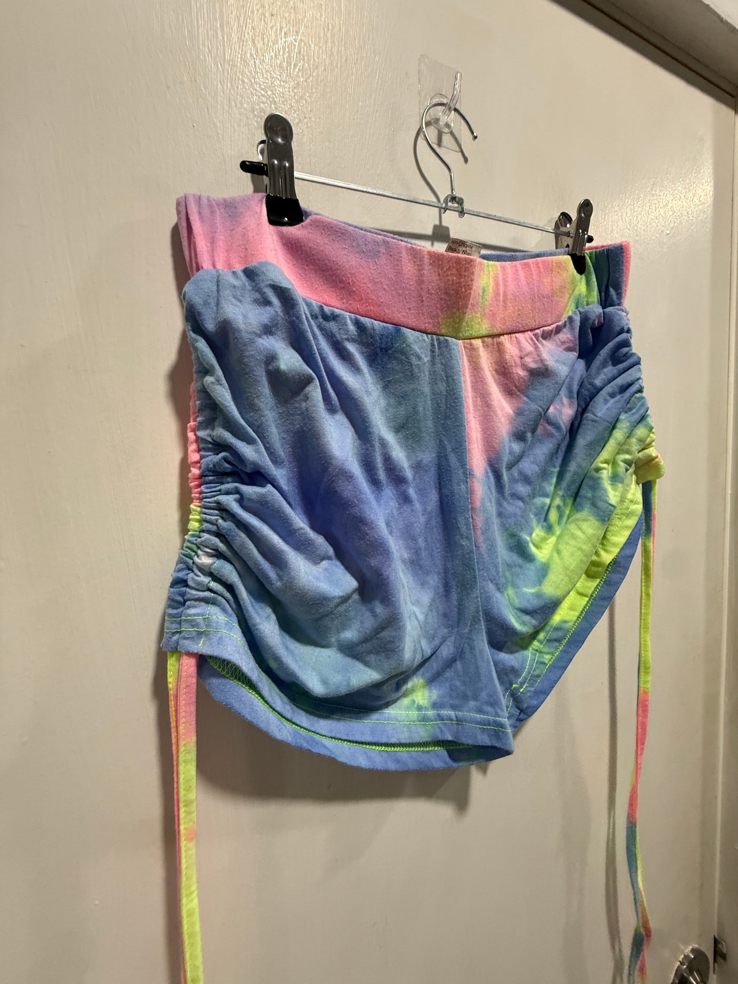 Shein Rainbow Tie-Dye Side-Tie Shorts L