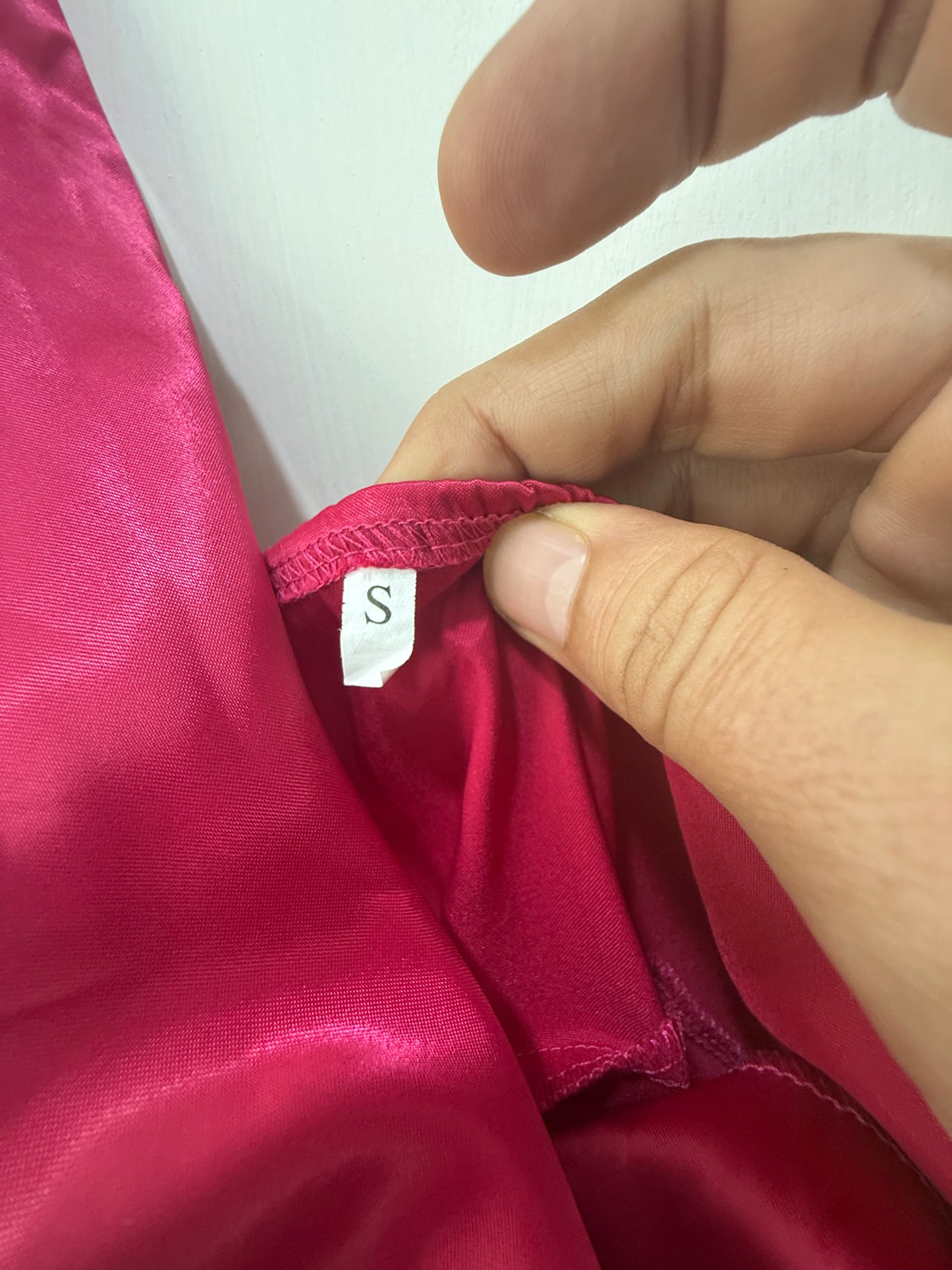 Hot Pink Satin Halter-Neck Top — Vibrant Statement Piece — Shein