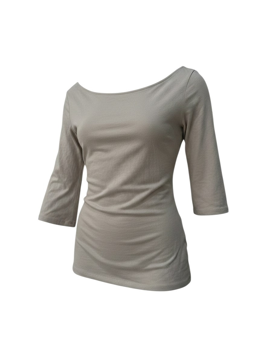 Beige Asymmetric Off-the-Shoulder Mini Dress — Effortless Summer Chic — No Label