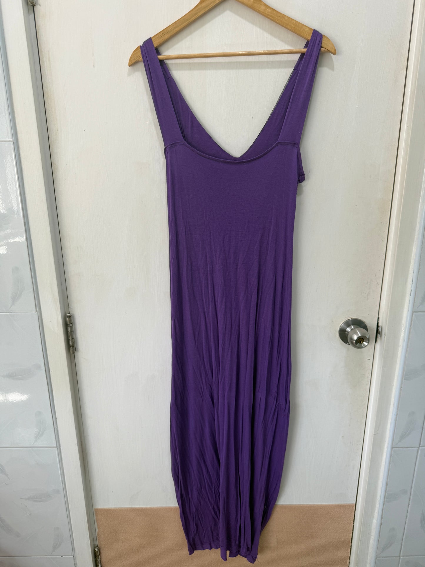 Purple Studded Embellished V-Neck Sleeveless Maxi Dress — Embellished Maximalism — No Label