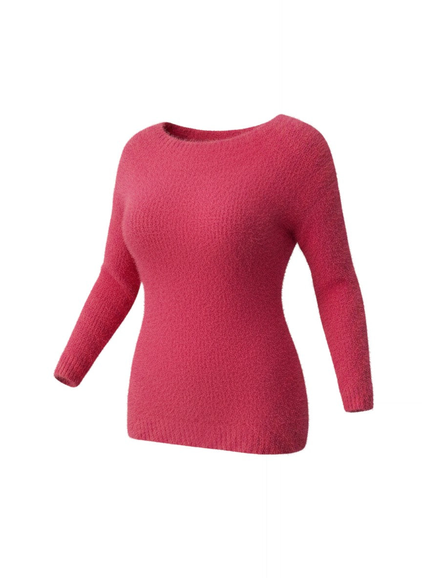 No Brand Pink Eyelash Knit Sweater Size S
