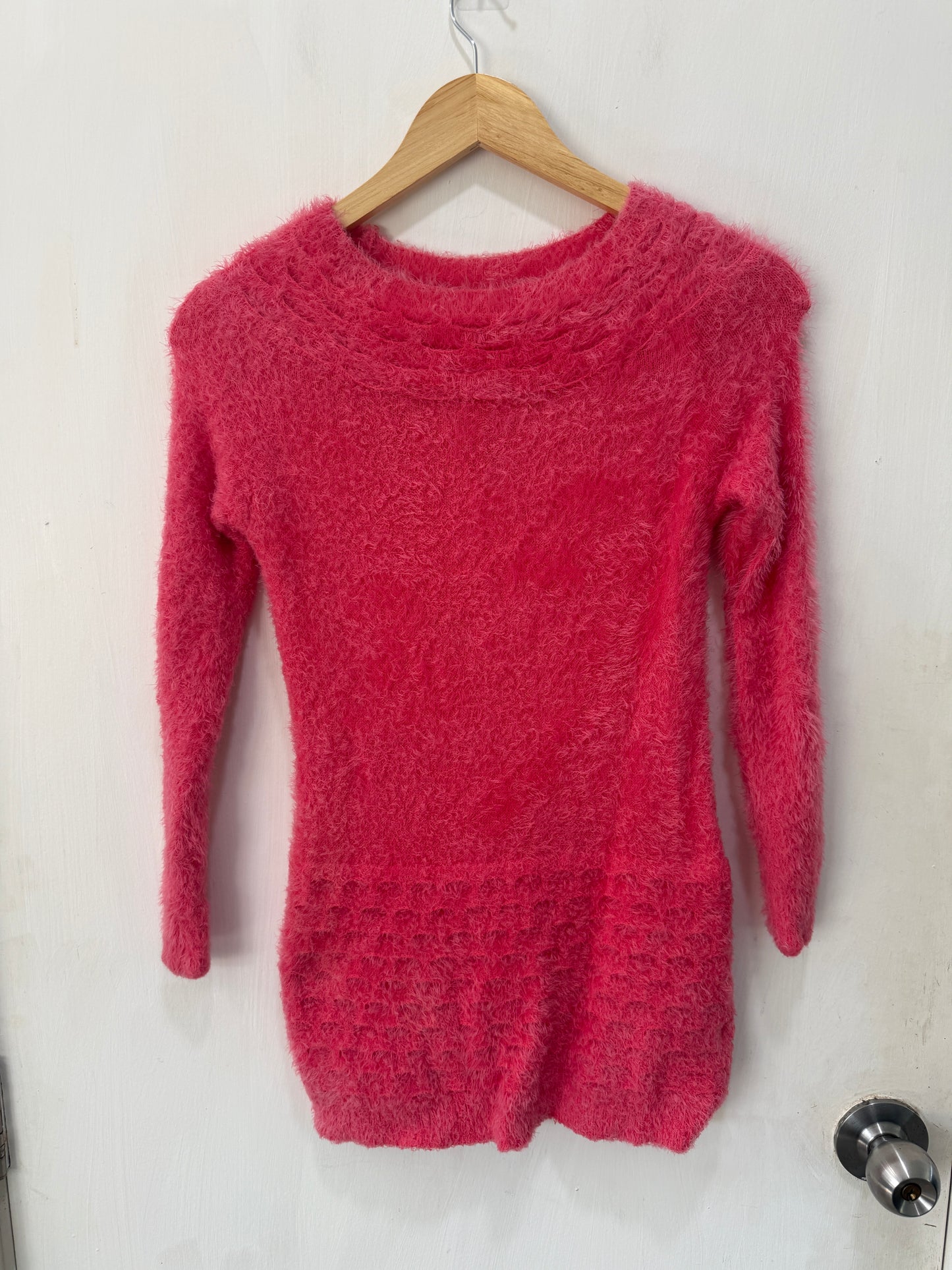 No Brand Pink Eyelash Knit Sweater Size S