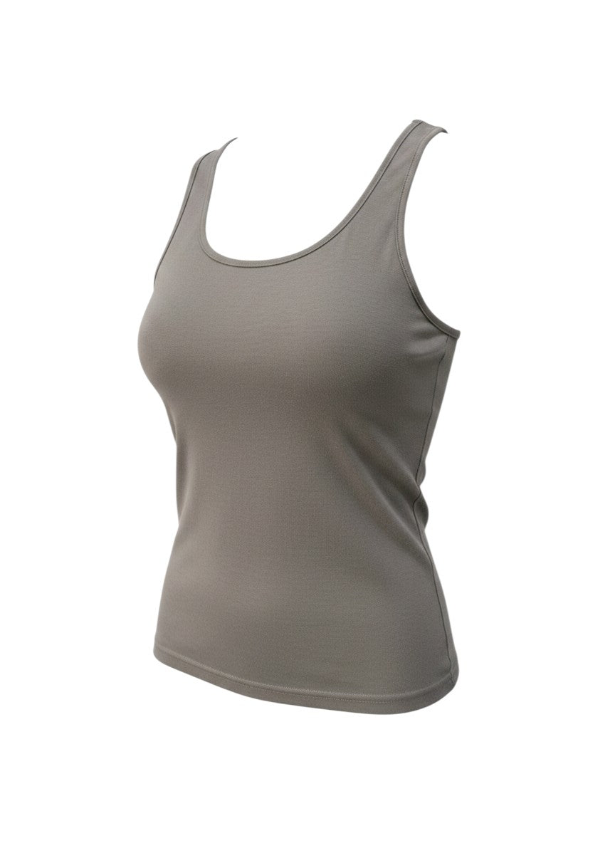 No Brand Taupe Ribbed Tank Top Size M
