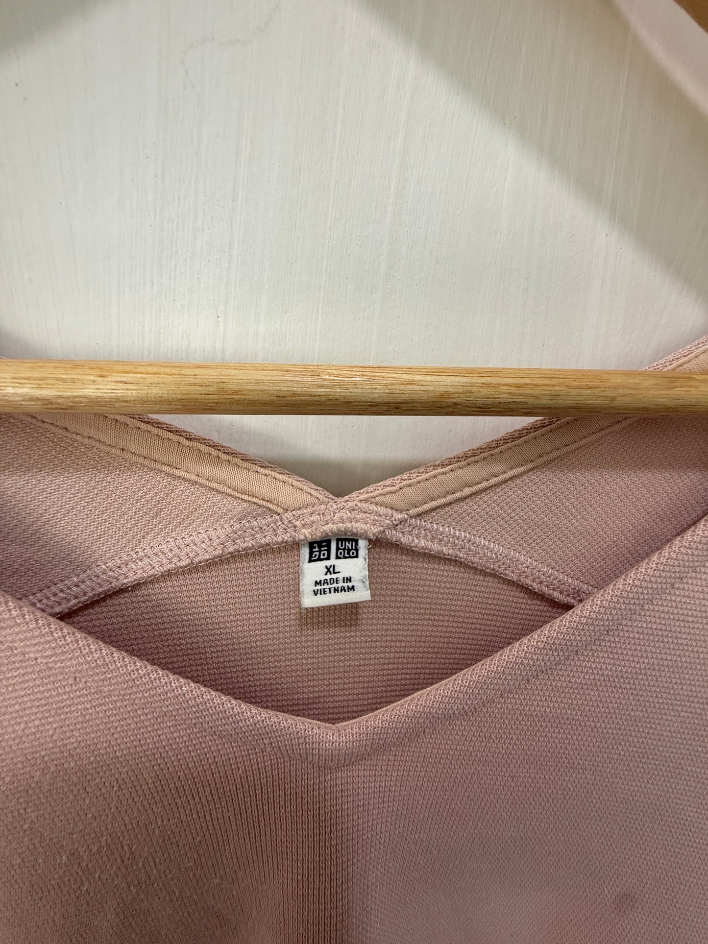 Uniqlo Pink V-Neck Batwing Blouse Size XL