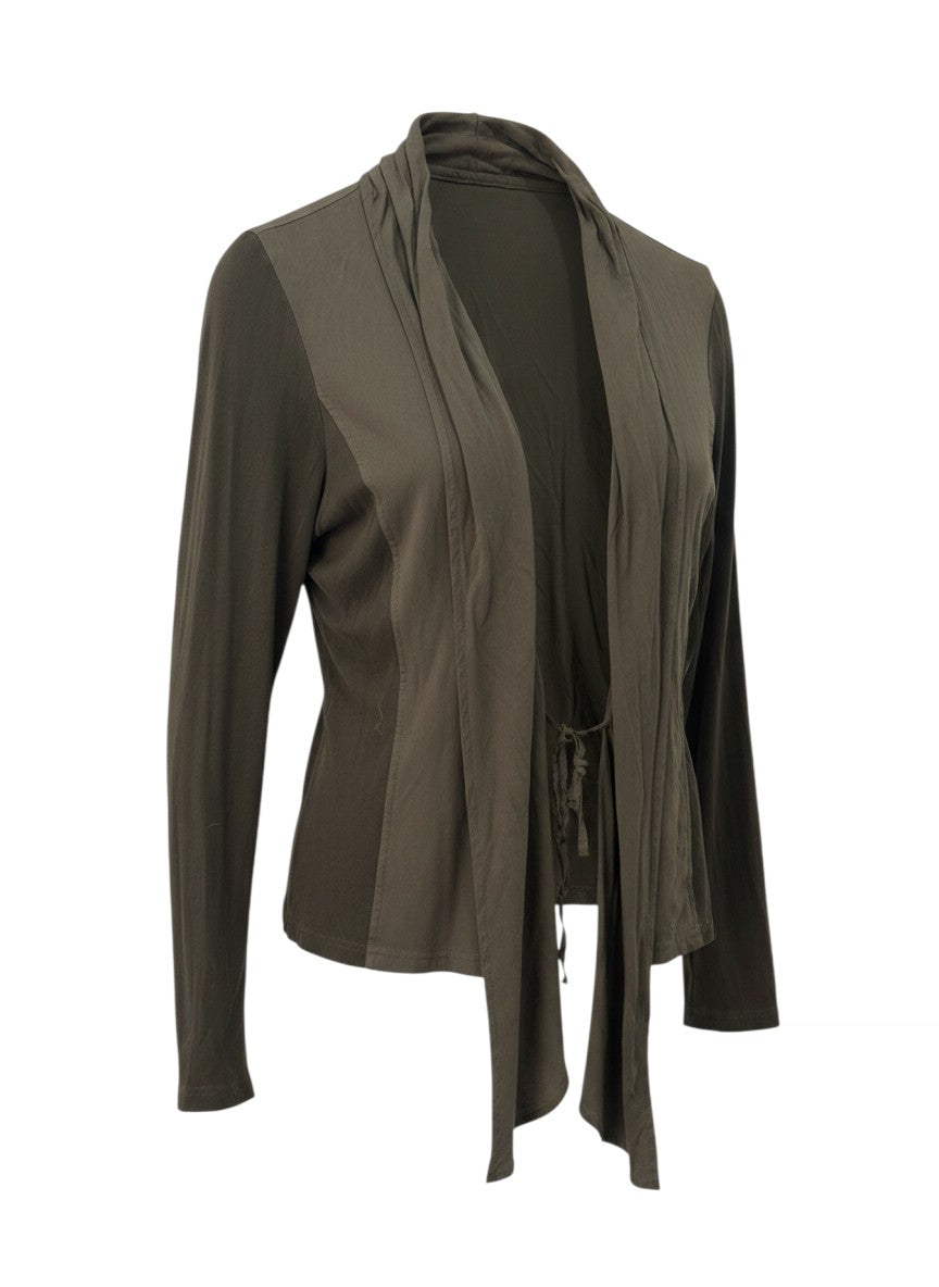 Nuovo Olive Draped Belted Cardigan Size M 38/40