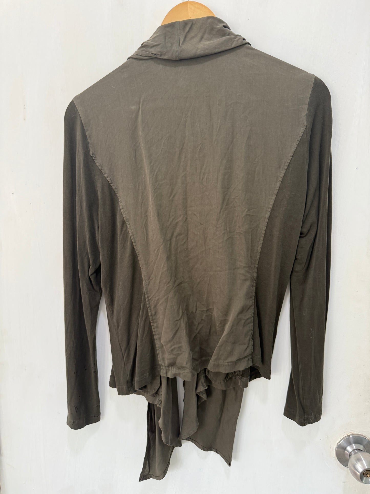 Nuovo Olive Draped Belted Cardigan Size M 38/40