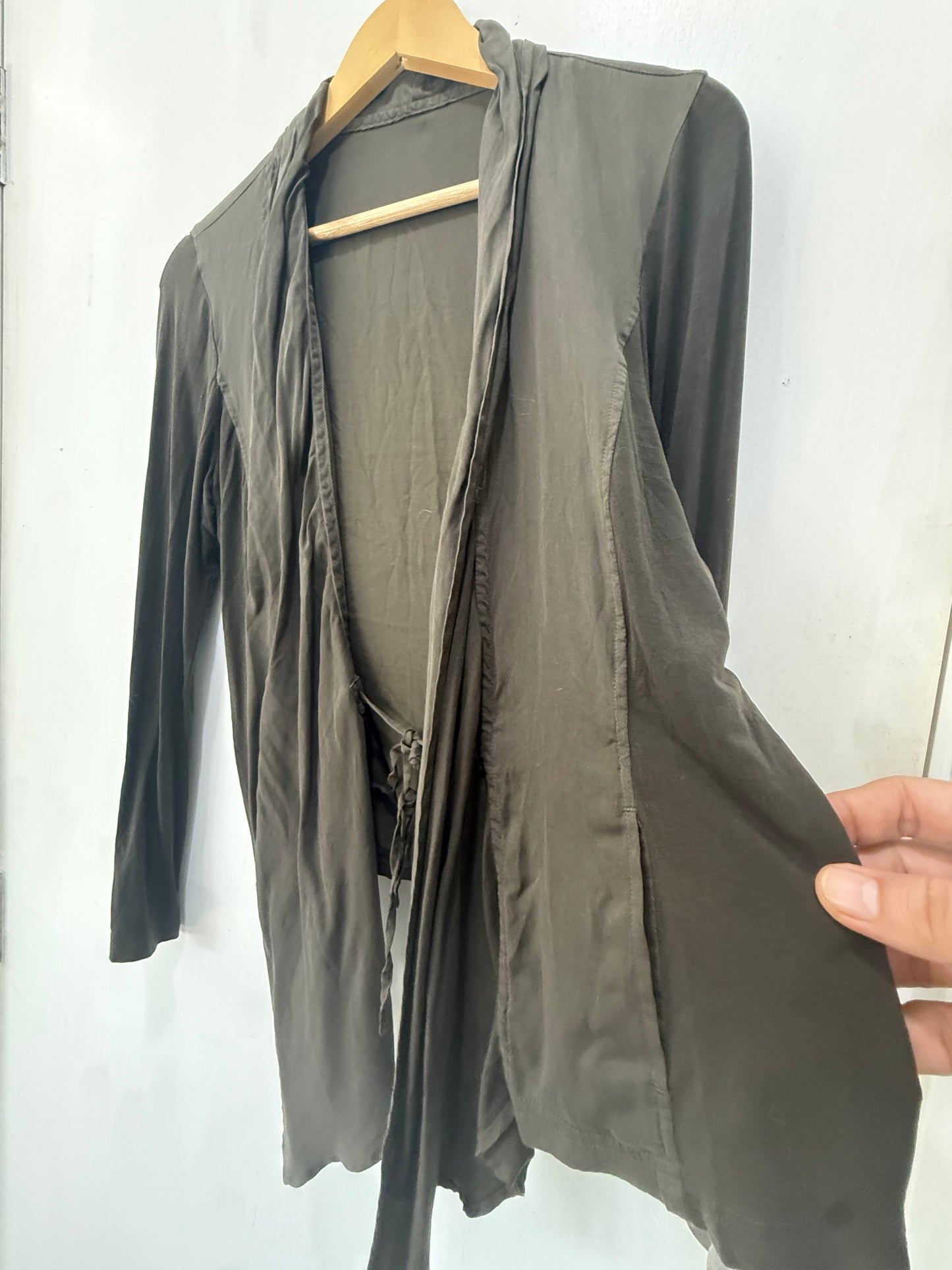 Nuovo Olive Draped Belted Cardigan Size M 38/40