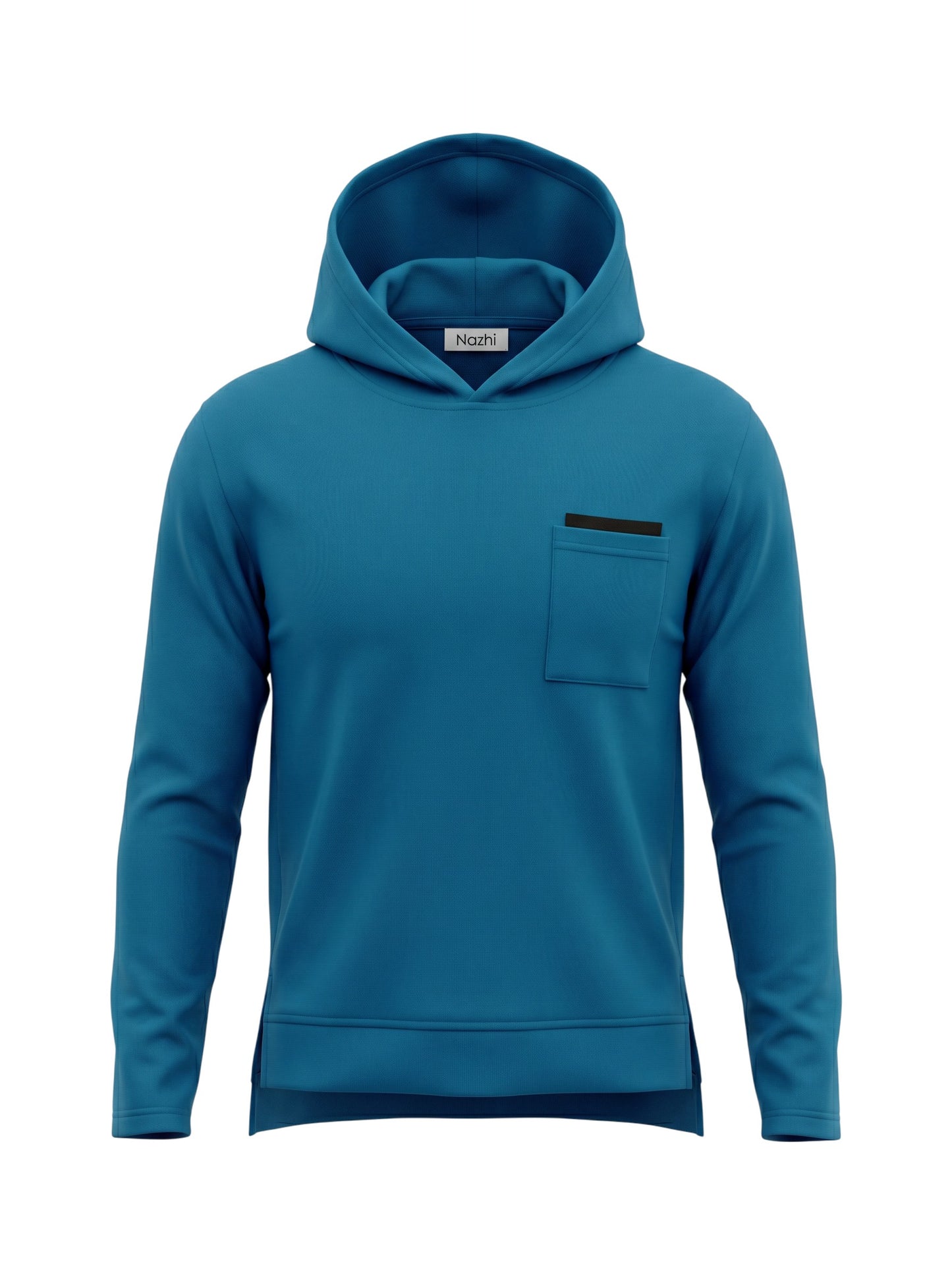 Nazhi Blue Cowl-Neck Hooded Pullover Size M Men